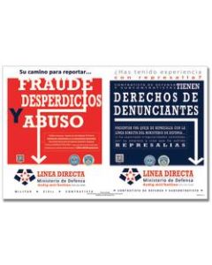 ComplyRight Department Of Defense Fraud And Whistleblower Hotline Poster, Spanish, 17in x 11in