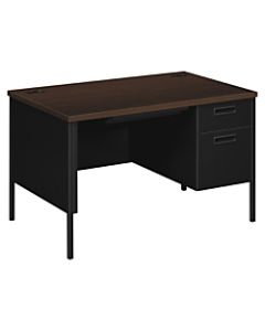 HON Metro Classic Right-Pedestal Desk, Mocha/Black