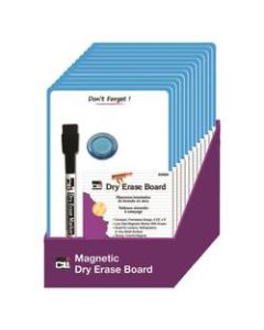 Charles Leonard Mini Magnetic Unframed Dry-Erase Whiteboards, 9in x 6 1/4in, Blue, Set Of 12 Whiteboards