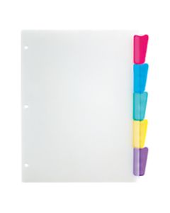 Office Depot Brand Plastic Dividers With Insertable Rounded Tabs, Multicolor, 5-Tab