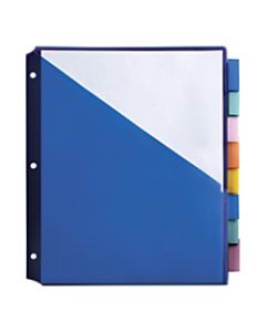 Office Depot Brand Double-Pocket Insertable Plastic Divider, 8-Tab, 9in x 11in, Assorted Colors