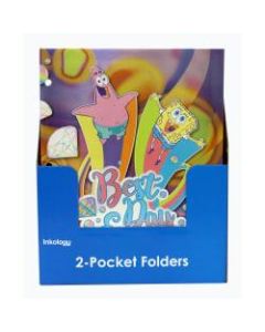 Inkology 2-Pocket Portfolios, Nickelodeons SpongeBob SquarePants, 9-1/2in x 11-3/4in, Assorted Designs, Pack Of 24 Folders