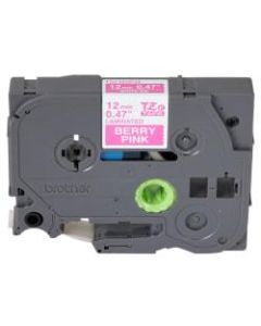 Brother TZe-MQP35 White-On-Berry Pink Tape, 0.5in x 196.8in