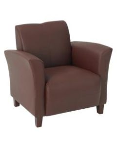 Office Star Breeze Bonded Leather Club Chair, Wine
