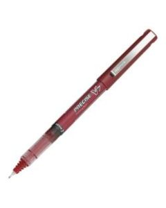 Pilot Precise V7 Liquid Ink Rollerball Pens, Fine Point, 0.7 mm, Red Barrel, Red Ink, Pack Of 12