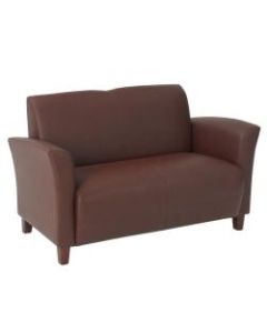 Office Star Breeze Bonded Leather Loveseat, Wine