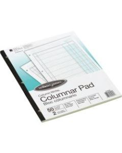 Wilson Jones Column Write Pads, 8 1/2in x 11in, 41 Lines, 2 Columns, 50 Sheets - 50 Sheet(s) - Double Sided Sheet - Letter - 8 1/2in x 11in Sheet Size - 3 x Holes - Green Sheet(s) - Brown, Green Print Color - Paper - 1 Pad