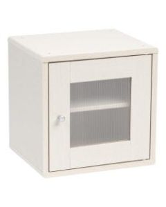 IRIS Storage Cube With Window Door, 13-1/2inH x 13-1/2inW x 11-7/16inD, White Pine