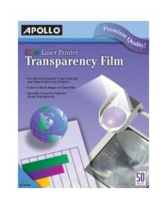 Apollo Laser OHP Transparency Film, 8 1/2in x 11in, Box Of 50