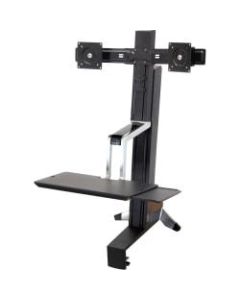 Ergotron Workfit-S Dual Sit-Stand Workstation, Black