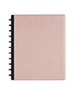 TUL Discbound Notebook, Elements Collection, Letter Size, Leather Cover, Rose Gold/Pebbled, 60 Sheets