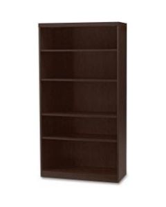 Mayline Aberdeen 5-Shelf Bookcase, Mocha