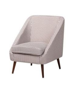 Baxton Studio Gia Houndstooth Accent Chair, Brown/White