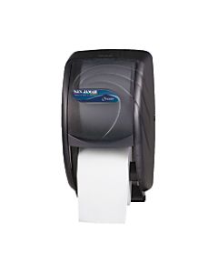 San Jamar Duett Toilet Tissue Dispenser, 12 3/4inH x 7 1/2inW x 7inD, Black Pearl