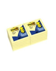 Post-it Notes, Pop Up Notes, 3in x 3in, Canary Yellow, Pack Of 12 Pads