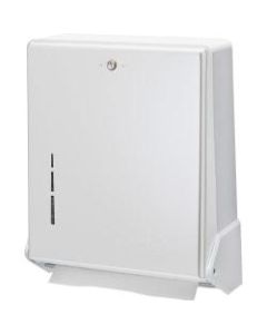 San Jamar True Fold Towel Dispenser - C Fold, Multifold Dispenser - 300 x Towel C Fold, 500 x Towel Multifold - 14.5in Height x 11.6in Width x 5in Depth - Metal, Plastic - White - Touch-free, Break Resistant, Impact Resistant