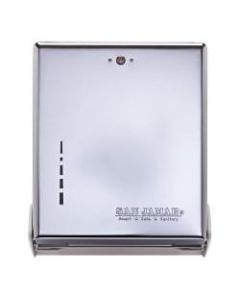 San Jamar True Fold Towel Dispenser - C Fold, Multifold Dispenser - 500 x Towel Multifold, 300 x Towel C Fold - 14.3in Height x 11.6in Width x 5in Depth - Metal, Plastic, Stainless Steel - Chrome - Key Lock, Touch-free, Impact Resistant, Break Resistant