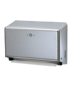 San Jamar Mini Combination Hand Towel Cabinet Dispenser, 11 1/8in x 3 7/8in x 7 7/8in, Chrome