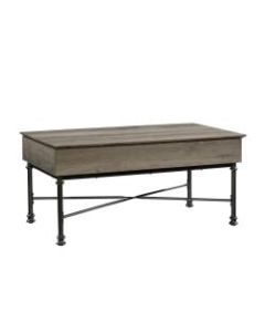 Sauder Canal Street Lift-Top Coffee Table, Rectangular, Northern Oak/Black