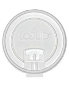Eco-Products EcoLid Dual-Temp Locking Tab Lids With Straw Slot, Clear, Pack Of 600 Lids