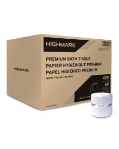 Highmark Premium 2-Ply Toilet Paper, 420 Sheets Per Roll, Pack Of 60 Rolls
