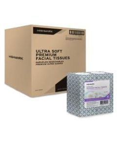 Highmark 2-Ply Facial Tissue, Cube Box, White, 86 Tissues Per Box, Case Of 24 Boxes