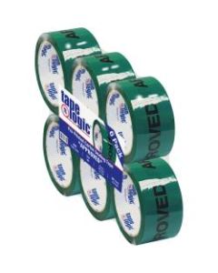 Tape Logic Pre-Printed Carton Sealing Tape, Approved, 2in x 55 Yd., Green/Black, Case Of 6