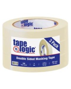 Tape Logic Double-Sided Masking Tape, 3in Core, 1in x 108ft, Tan, Case Of 3