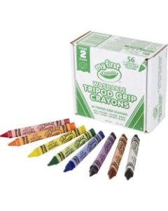 Crayola My First Washable Tripod Grip Crayons - Red, Orange, Yellow, Green, Blue, Purple, Brown, Black - 56 / Pack