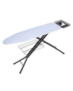 Honey-Can-Do Quad-Leg Ironing Board With Iron Rest And Sweater Shelf, 39inH x 15inW x 15inD, Black/Blue