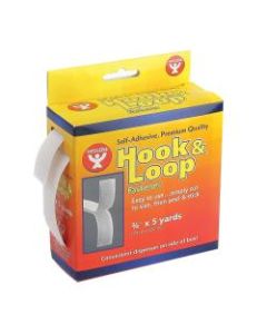 Hygloss Hook-And-Loop Fastener Rolls, 0.75in x 180in, White, Pack Of 2