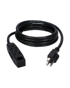 QVS Power Extension Cord - Power strip - AC 125 V - 1625 Watt - input: NEMA 5-15P - output connectors: 3 (NEMA 5-15) - 10 ft (pack of 3)