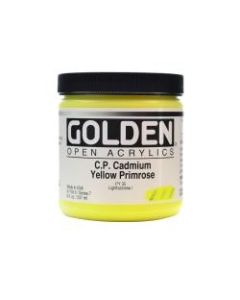 Golden OPEN Acrylic Paint, 8 Oz Jar, Cadmium Yellow Primrose (CP)