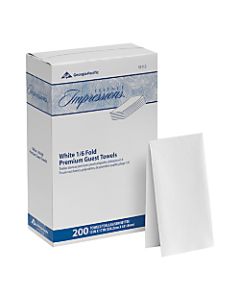 Georgia-Pacific Essence Impressions 1/6-Fold Linen Replacement 1-Ply Guest Towels, 13in x 17in, White, 200 Napkins Per Pack, Case Of 4 Packs