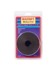 Dowling Magnets Adhesive Magnet Strip, 1in x 10ft, Black, Pack Of 6 Rolls