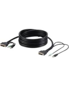 Belkin TAA DVI/USB/AUD SKVM CBL, DVI-D M/M; USB A/B, 6ft - 6 ft KVM Cable for Computer, Server, KVM Switch, Keyboard/Mouse - Gold Plated Connector - Black - TAA Compliant