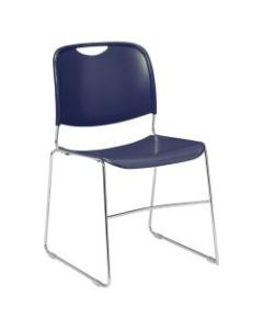 National Public Seating 8500 Plastic Stacking Chair, Blue/Chrome