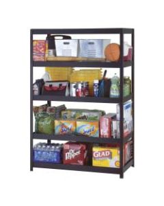 Edsal Heavy-Duty Steel Shelving, 5 Shelves, 48inW x 24inD, Black