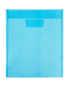 JAM Paper Plastic 9 7/8in x 11 3/4in Envelopes, Tuck Flap Closure, Blue, Pack Of 12