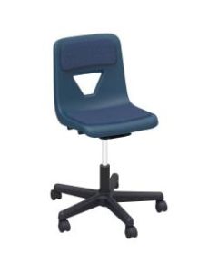 Lorell Classroom Adjustable-Height Padded Mobile Task Chair, Navy
