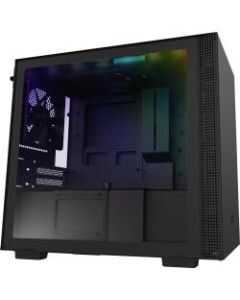 NZXT Mini-ITX Case with Lighting And Fan Control - Mini-tower - Matte Black - Hot Dip Galvanized Steel, Tempered Glass - 5 x Bay - 2 x 4.72in x Fan(s) Installed