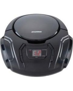 Sylvania CURSRCD261BBK Radio/CD Player BoomBox - 1 x Disc - Black - 20 Programable Tracks - CD-DA - Auxiliary Input