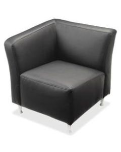 Lorell Fuze Modular Bonded Leather Right-Arm Lounge Chair, Black