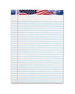 TOPS American Pride Legal Rule Writing Pad - 50 Sheets - Legal Ruled - 16 lb Basis Weight - 8 1/2in x 11 3/4in - 2.38in x 11.8in8.5in - White Paper - Ink Resistant, Smooth, Perforated, Acid-free - 12 / Pack