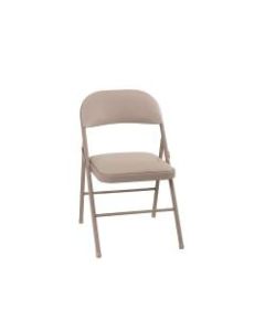 Cosco Vinyl Folding Chair, Antique Linen Gray, Set Of 4