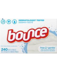 Bounce Free/Gentle Fabric Sheets - Cloth - 4.30in Width x 4.90in Length - 240 / Box - 240 / Box - White