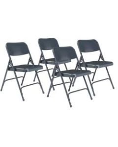 National Public Seating Series 200 Folding Chairs, Blue, Set Of 4 Chairs