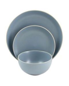 Gibson Home Rockaway 12-Piece Dinnerware Set, Matte Blue