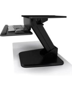 Atdec Sit to Stand Freestanding Workstation - A-STSFB- Height Adjustable Gas-strut Assistance Keyboard and Mouse Tray - Black - Total load capacity of 28.6 lbs.; Keyboard and Mouse tray: 23.6in x 9.6in; Freestandiing can be placed anywhere on desk
