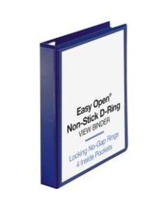 Sparco Easy-Open Nonstick View 3-Ring Binder, 1 1/2in D-Rings, Navy